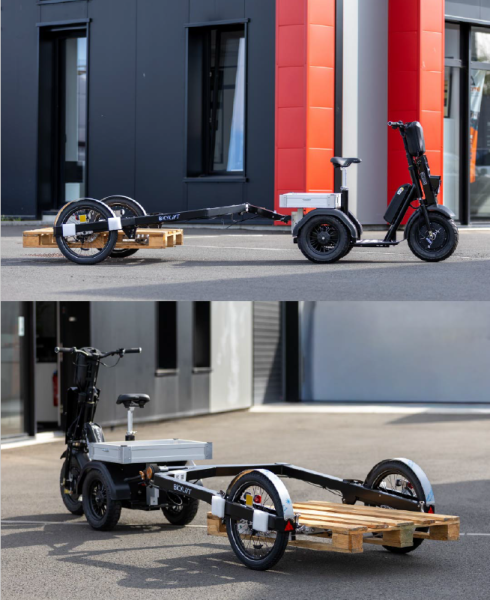 Engin trois roues électrique Cobrane dédié au transport interne professionnel à Paris (75).